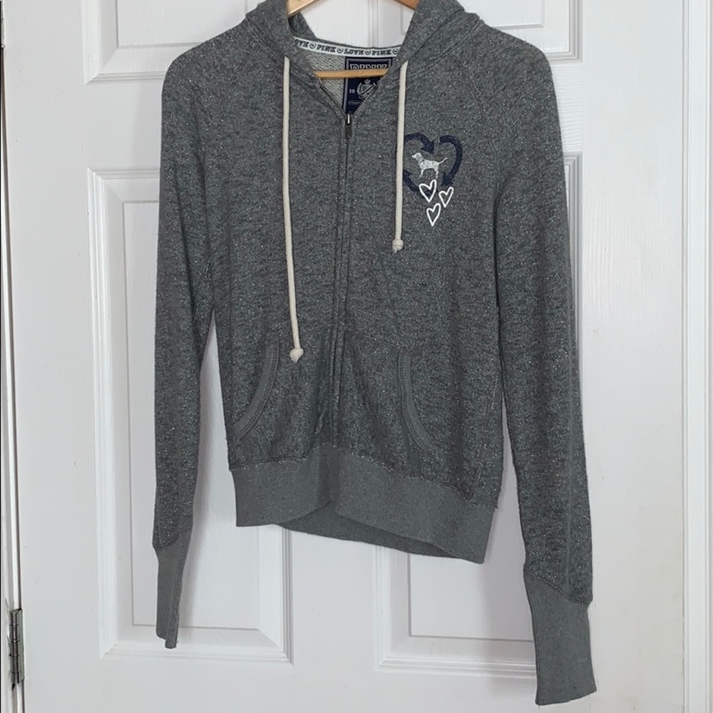 Victoria’s Secret Pink Gray Hoodie Sweatshirt